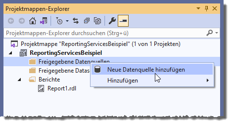 Hinzufügen einer Datenquelle in Visual Studio