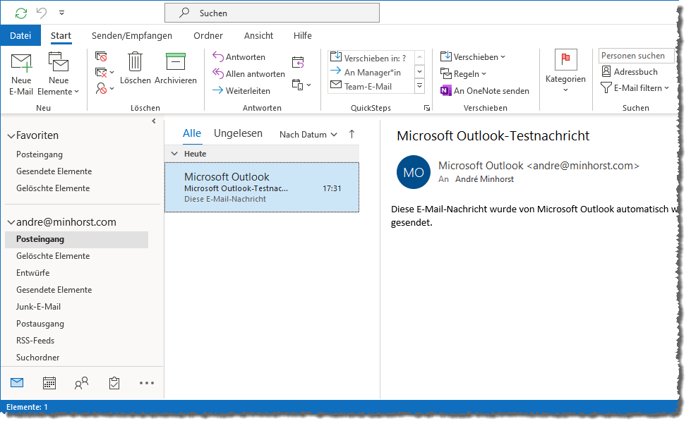 Outlook-Ordner für E-Mails