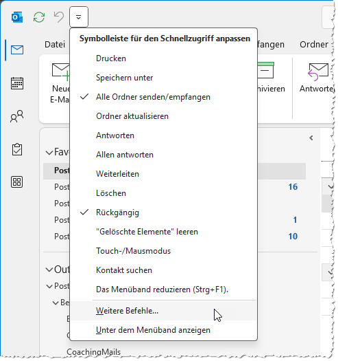 Anzeigen des Editors für das Ribbon