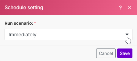 Einstellen der Schedule settings