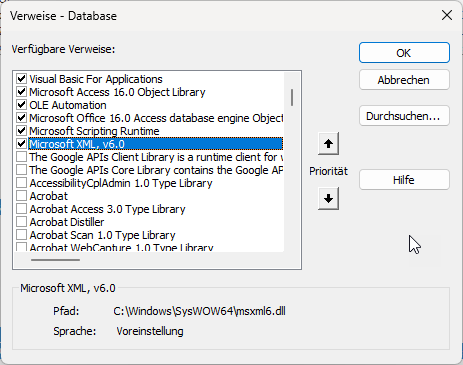 Verweise für XML und JSON