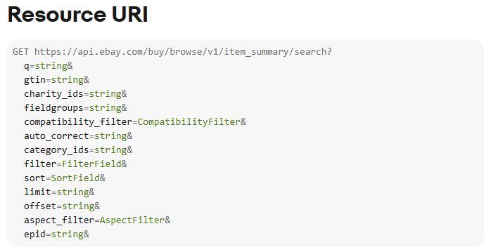 Parameter der search-Funktion