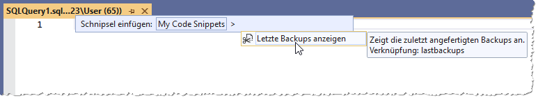 Unser neuer Schnipsel wird bereits zur Auswahl angeboten.