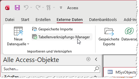 &Ouml;ffnen des Tabellenverkn&uuml;pfungs-Managers