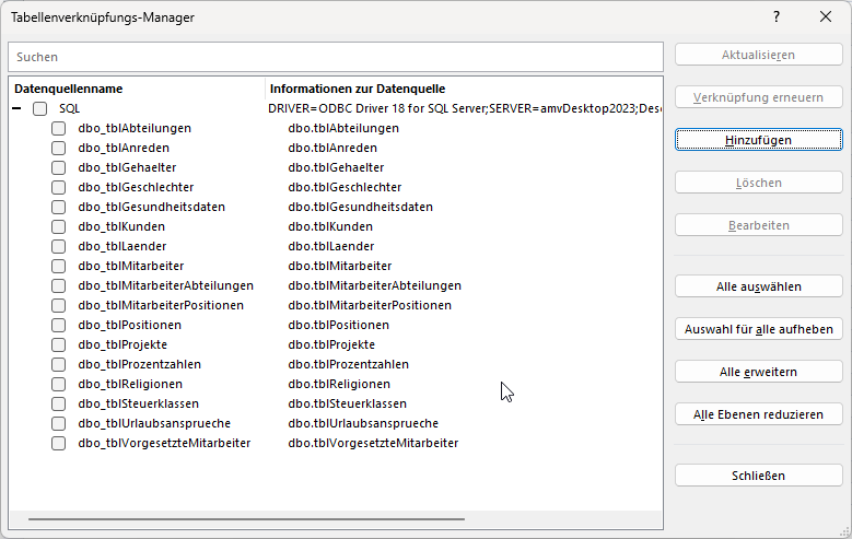 Der Tabellenverkn&uuml;pfungs-Managers