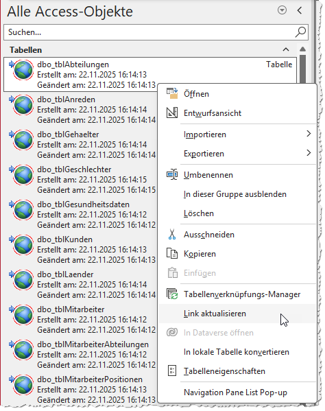 Aktualisieren einer Datenquelle