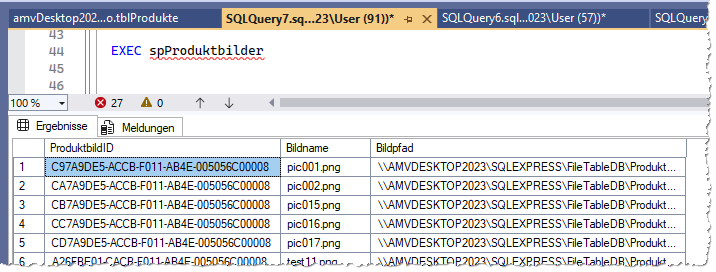 Gespeicherte Prozedur, die alle .png-Dateien liefert