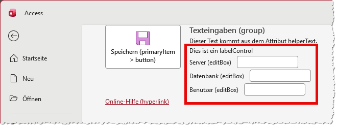Ein Element im Bereich topItem