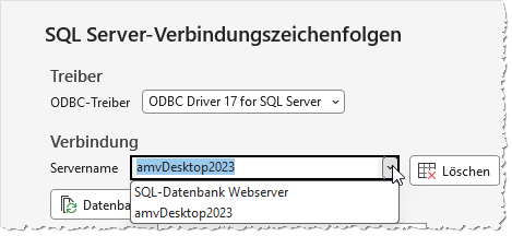Servername-ComboBox mit History-Eintr&auml;gen