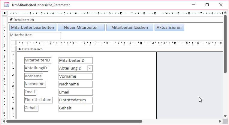 Formular zur Anzeige einer Mitarbeiter-&Uuml;bersicht